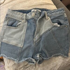Madden NYC Women's Two-Tone Denim Shorts